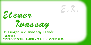 elemer kvassay business card