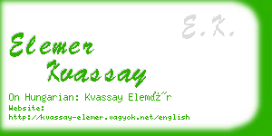 elemer kvassay business card